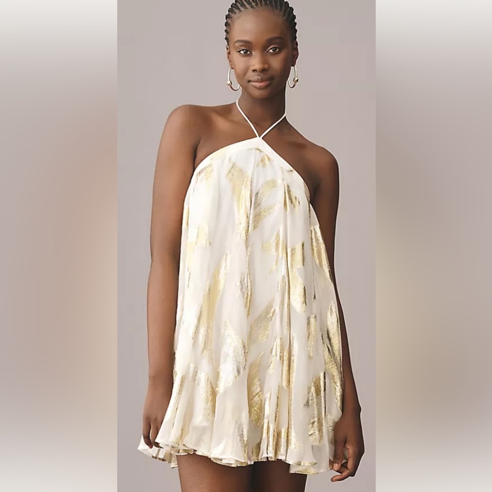 Anthropologie Pinnacle by Shruti Sancheti Sheer Halter Swing Dress Sold Out sz L - Picture 7 of 16